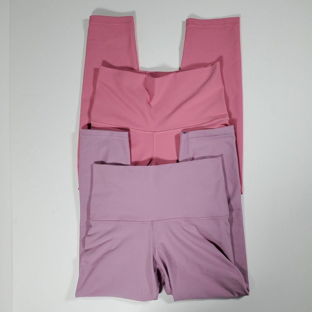 Old Navy High-Waist Leggings & Biker Shorts Set in Rose Pink and Lavender
